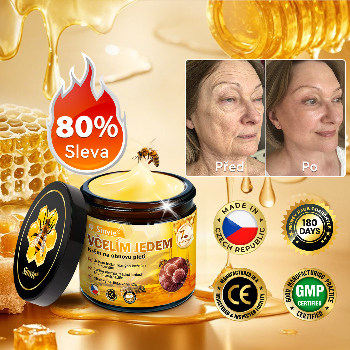 ❤️Sinvie® Krém na obnovu pleti s včelím jedem | 50 ml | Doporučeno Českou dermatovenerologickou společností
